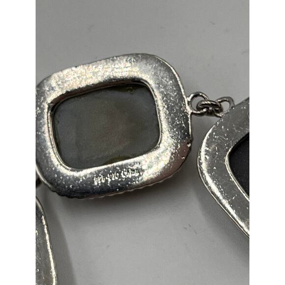 Sterling Silver INDIA PJC Black Druzy Quartz Braided Link Chain Bracelet - Picture 7 of 10